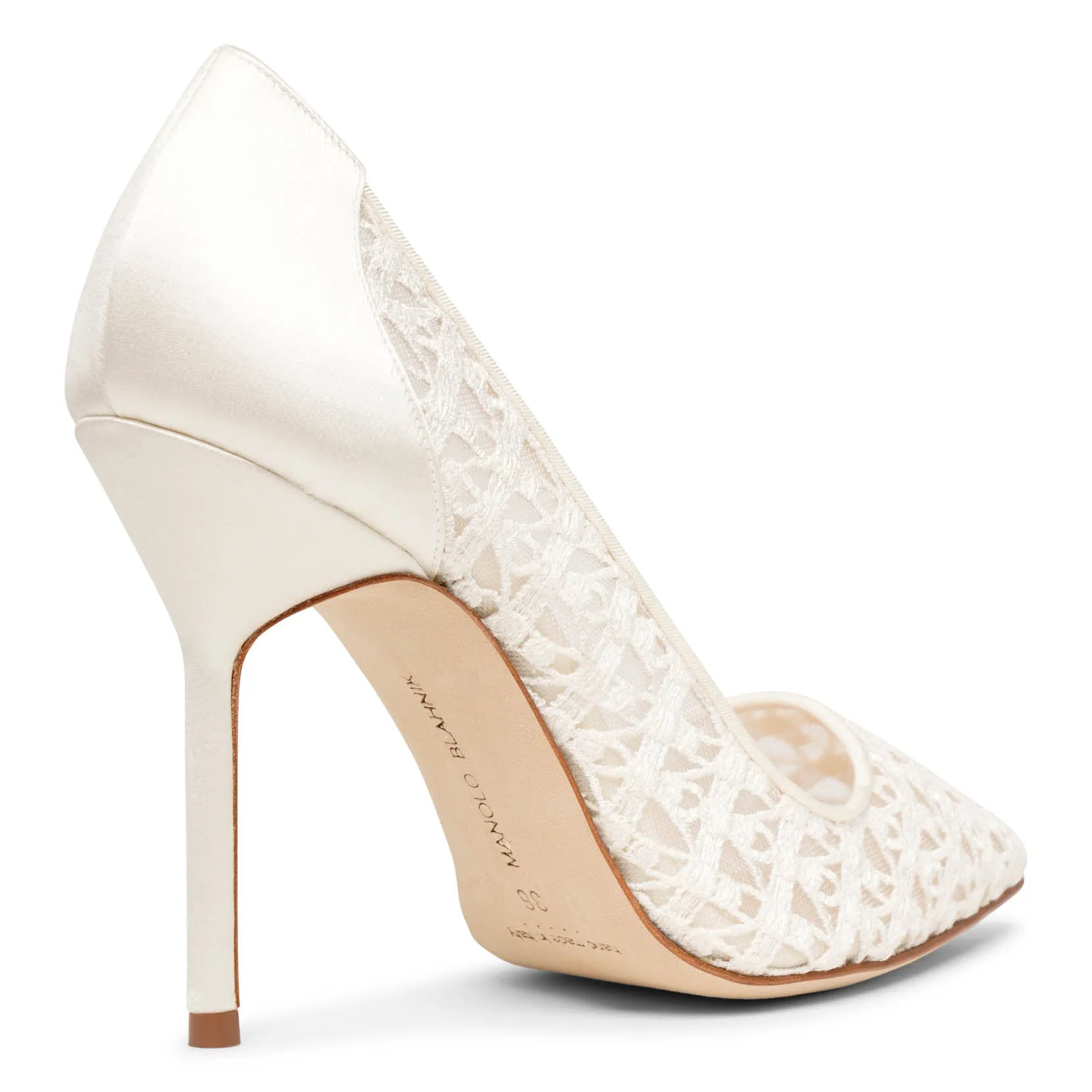BB lace 105 white lace pumps