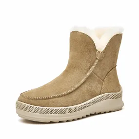 BeauToday Women Cow Suede Leather Snow Boots for Winter