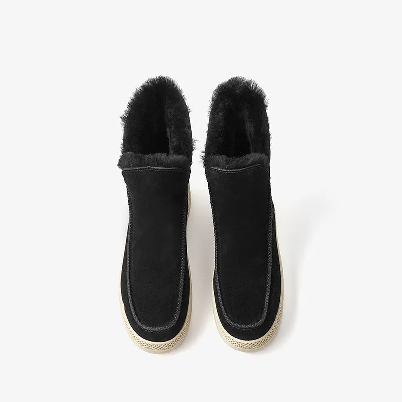BeauToday Women Cow Suede Leather Snow Boots for Winter