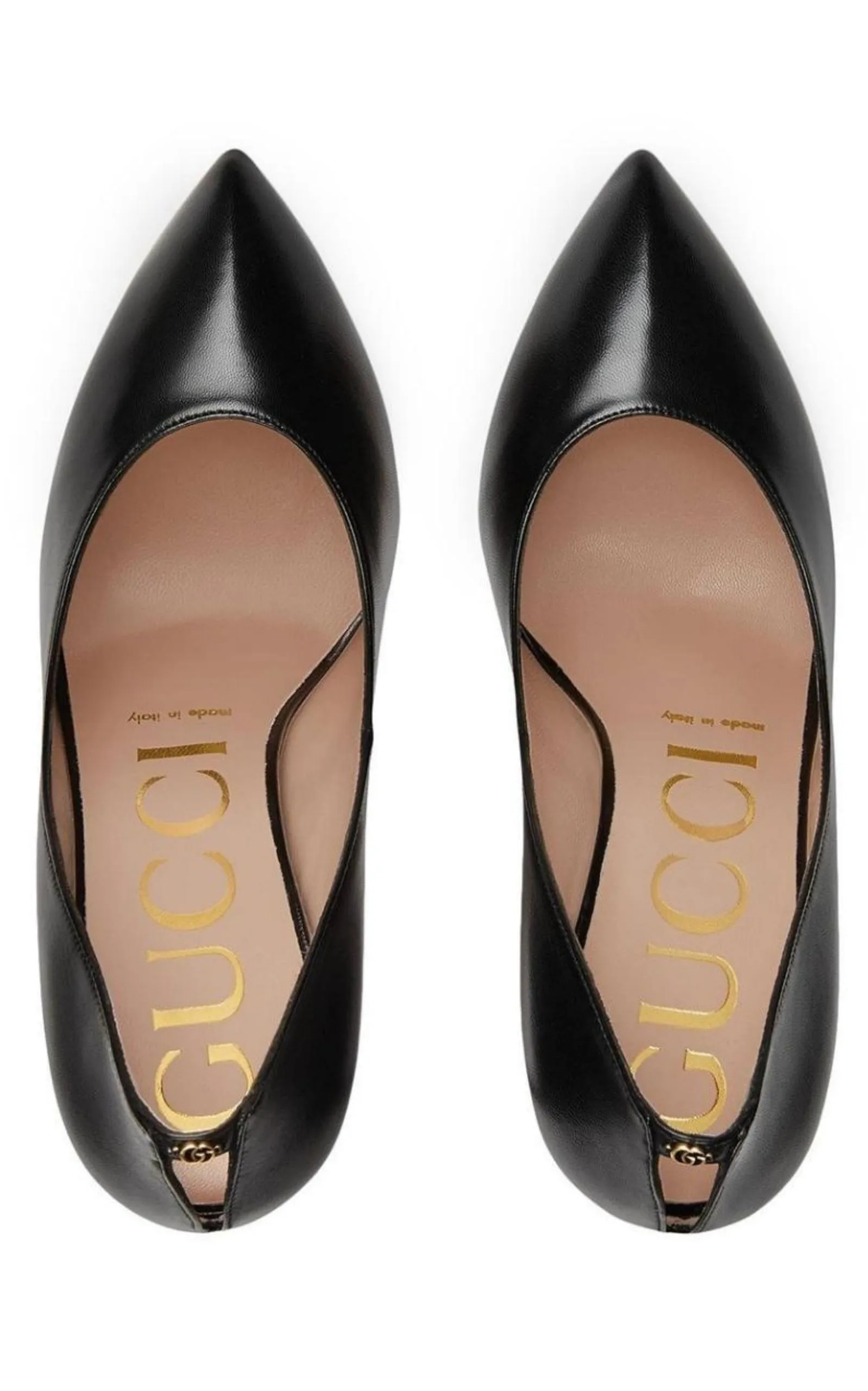 Black Leather  Stiletto Pump