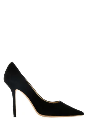 Black suede Love 100 pumps