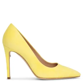 Canary yellow 105 suede pumps