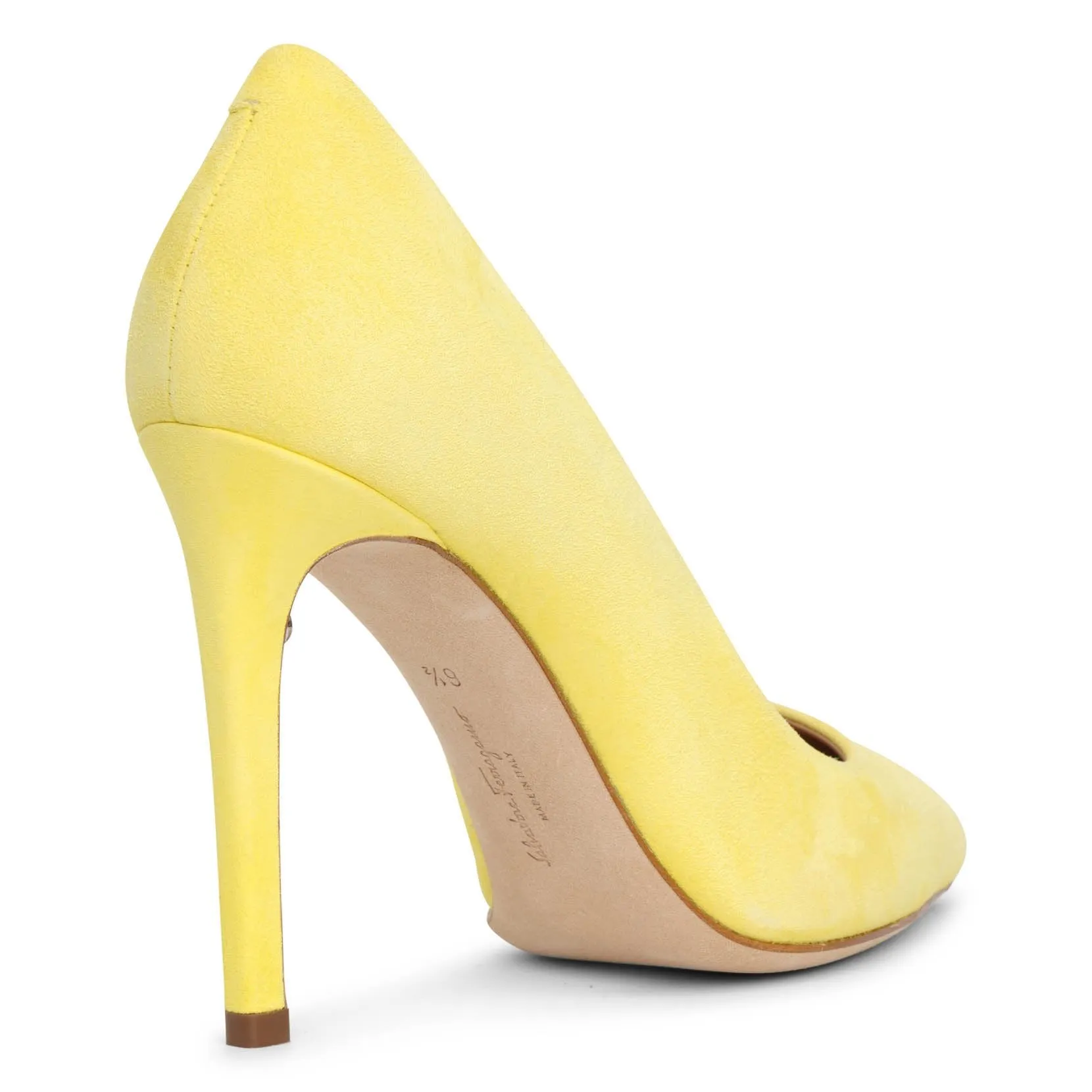 Canary yellow 105 suede pumps