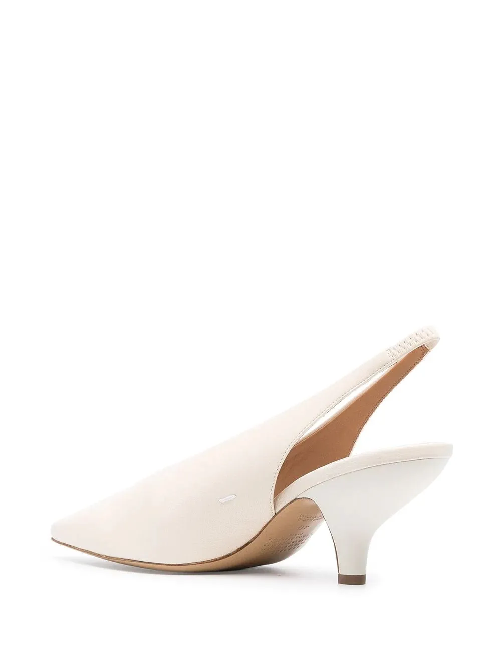 Cream Leather Kitten Heels - 7.5