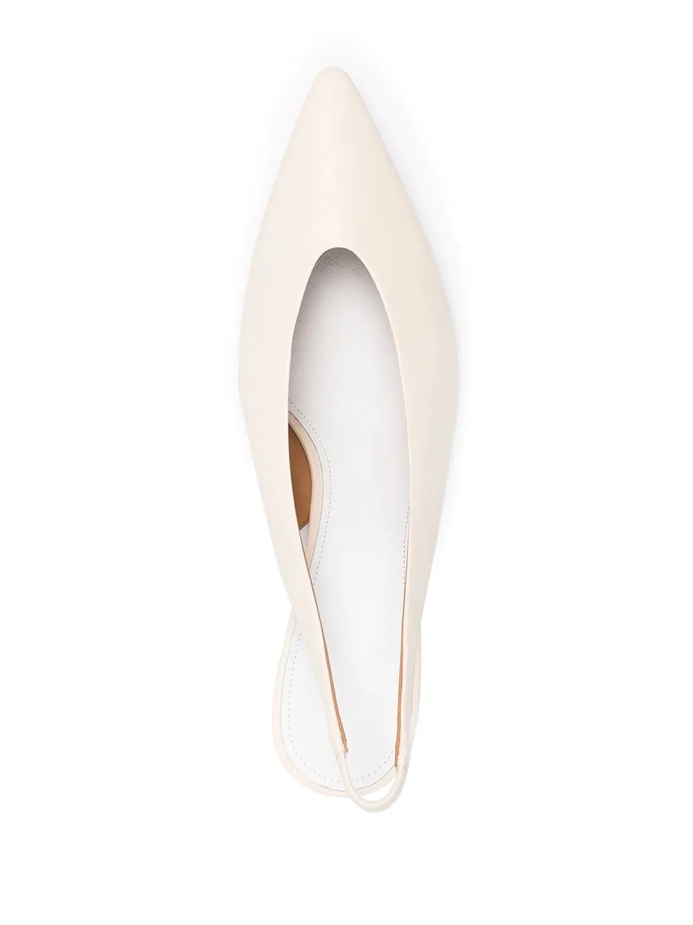 Cream Leather Kitten Heels - 7.5