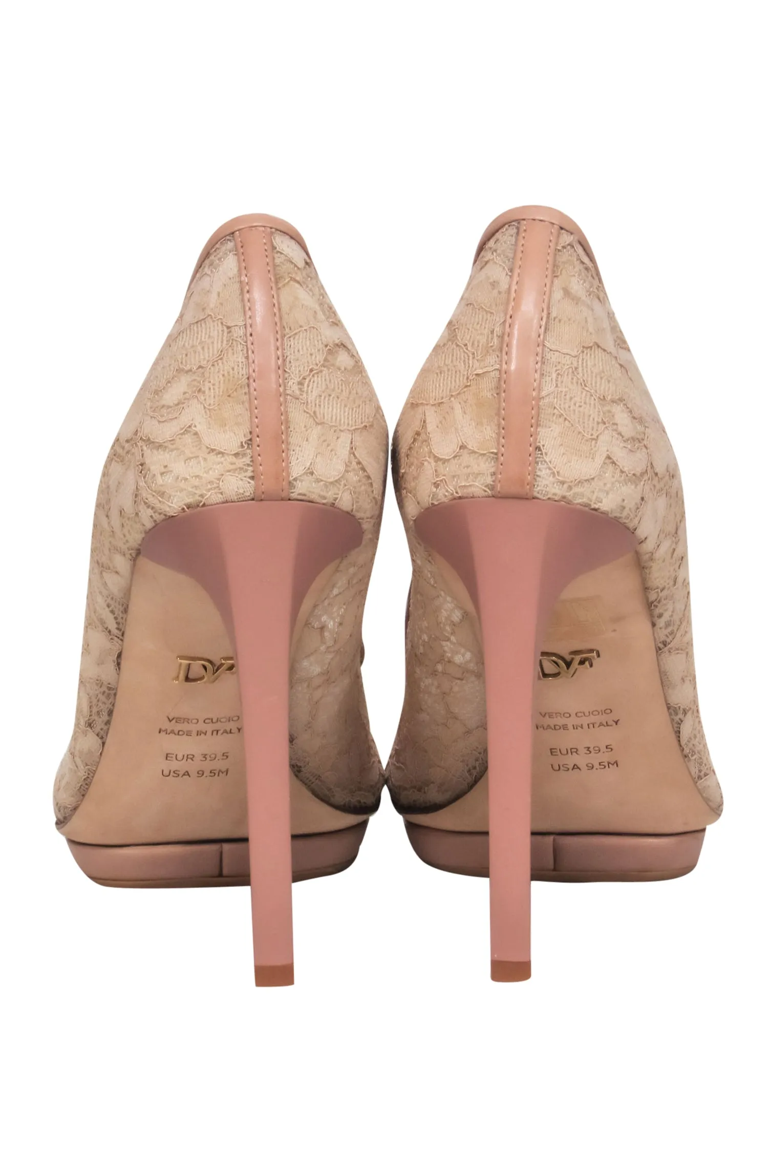 Diane von Furstenberg - Nude Lace Platform Stiletto Pumps Sz 9.5