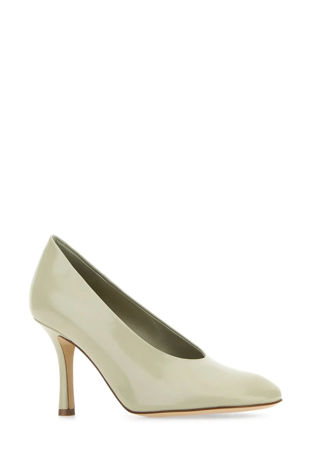 Dove grey leather Baby pumps