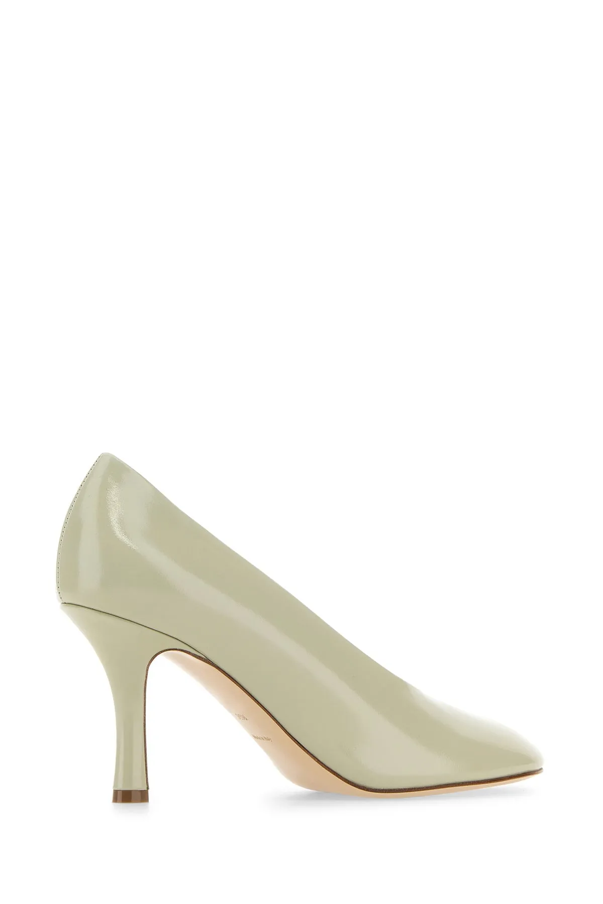 Dove grey leather Baby pumps