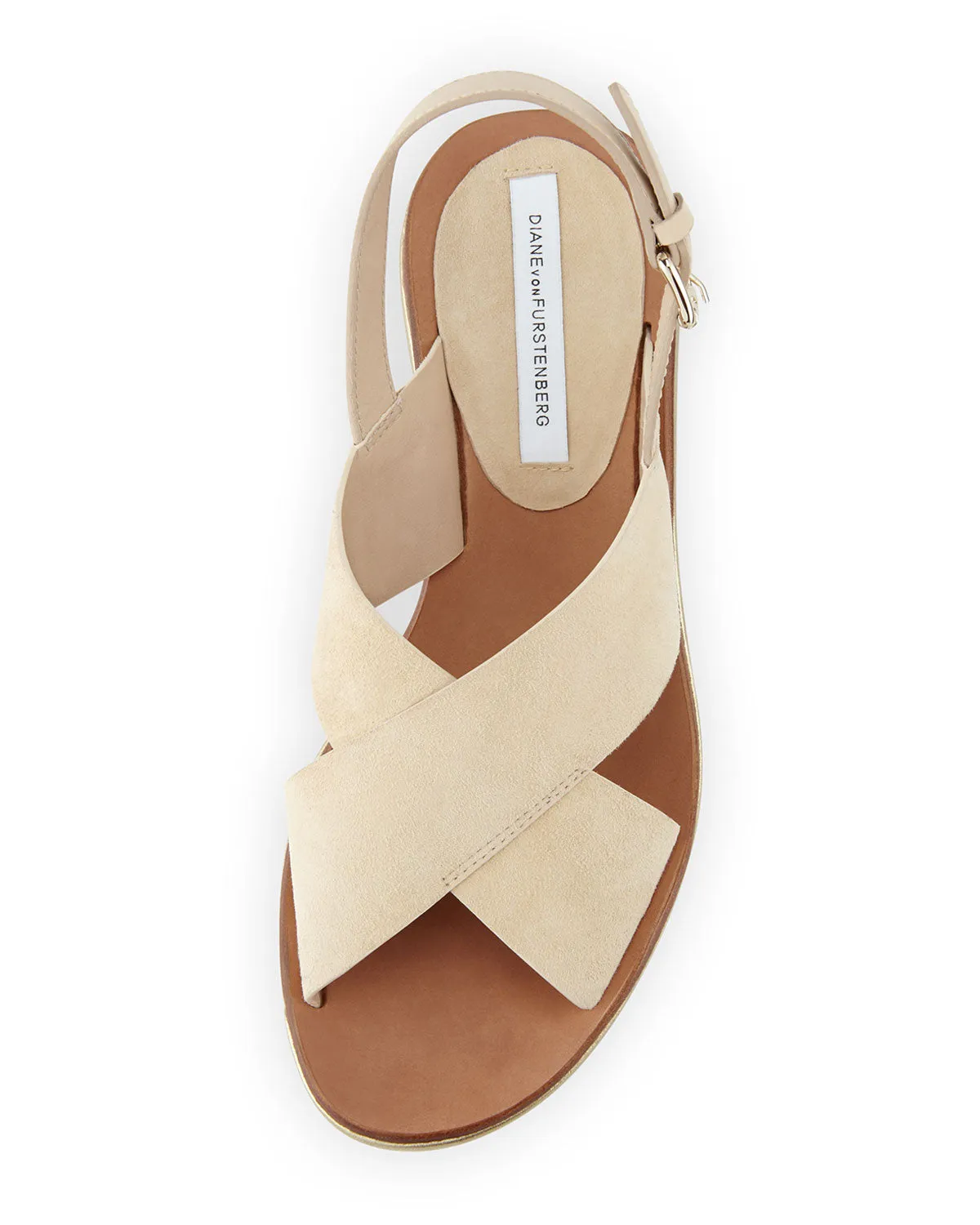 DVF Womens Maven Nude Suede Wedge Sandal