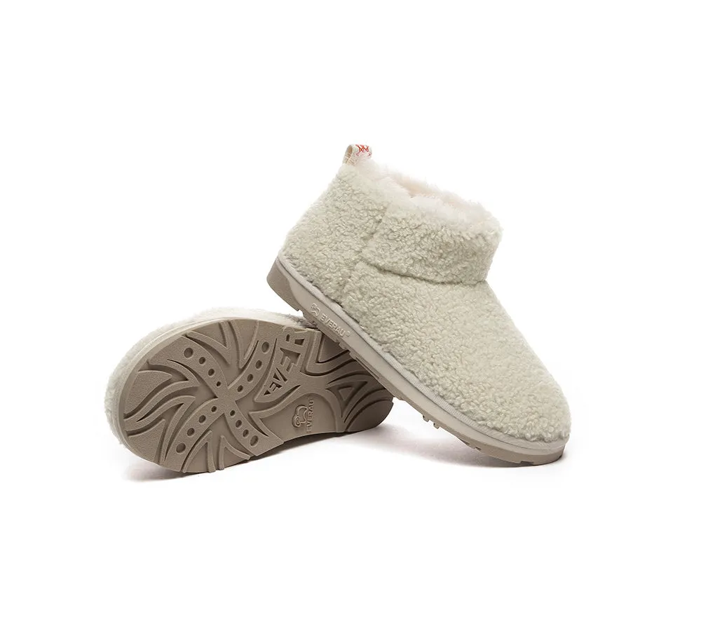 EVERAU® UGG Boots Sheepskin Wool Plush Ankle Ultra Teddycozy