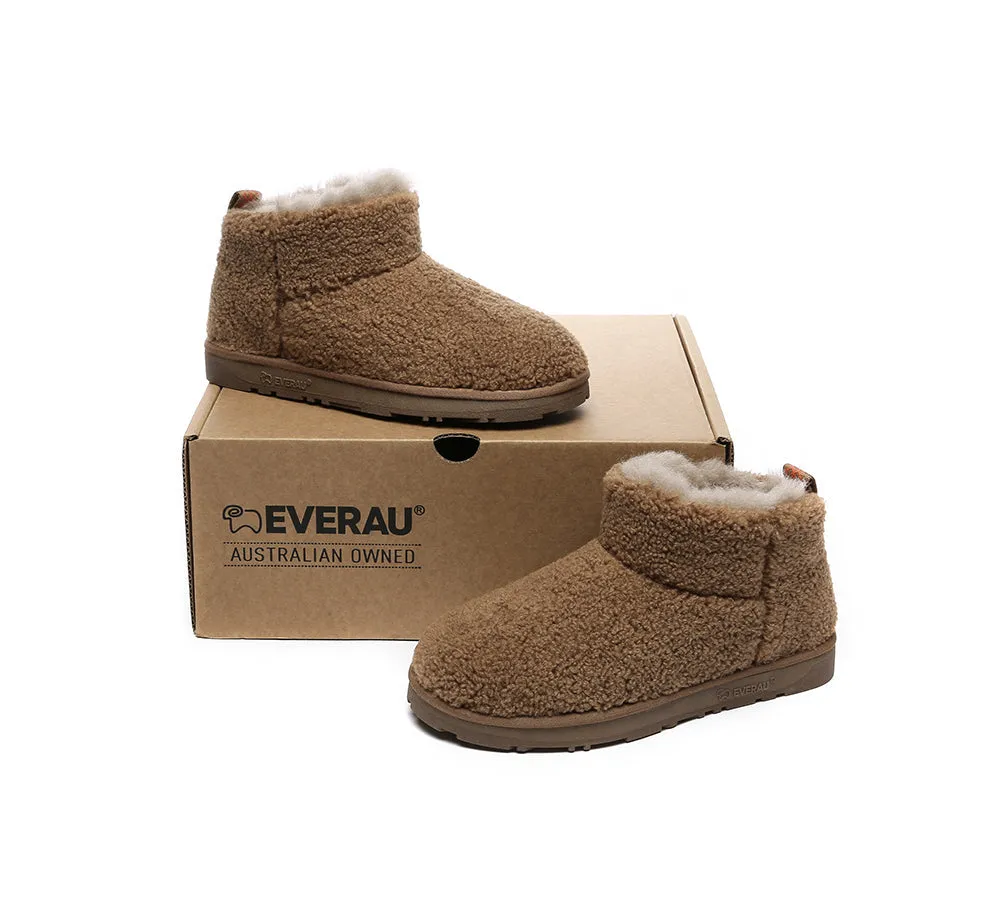 EVERAU® UGG Boots Sheepskin Wool Plush Ankle Ultra Teddycozy