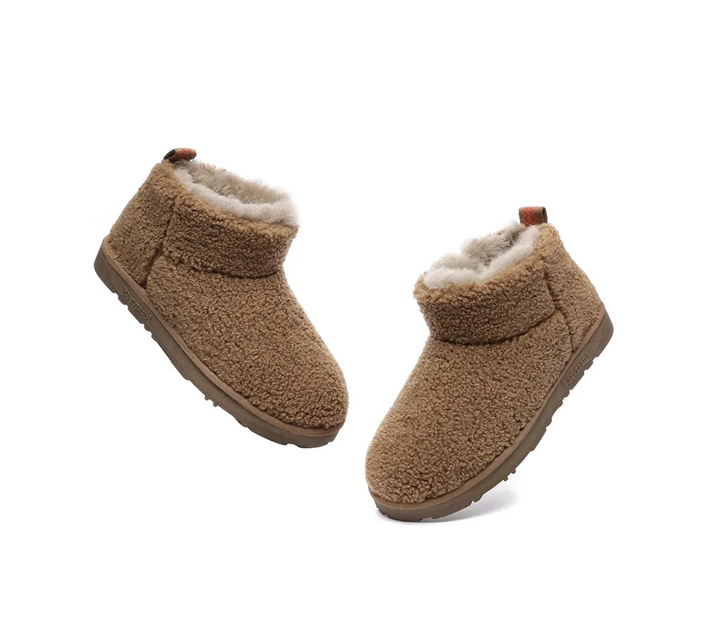 EVERAU® UGG Boots Sheepskin Wool Plush Ankle Ultra Teddycozy