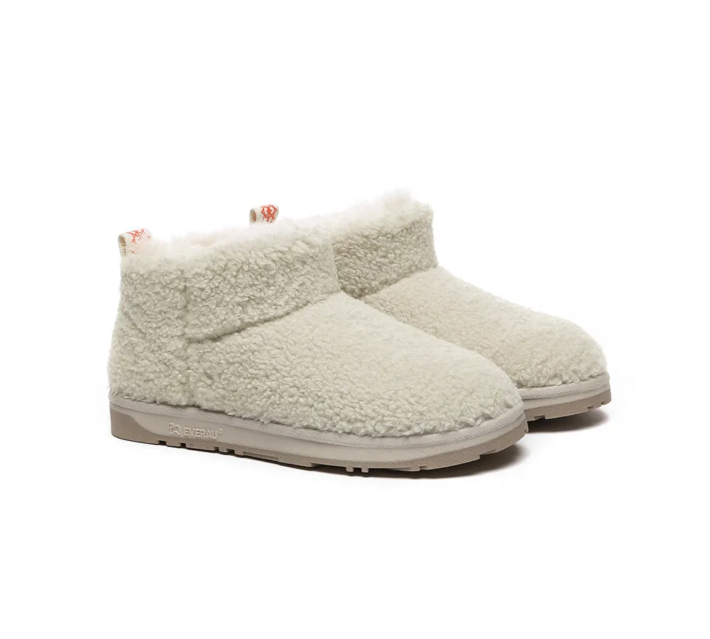 EVERAU® UGG Boots Sheepskin Wool Plush Ankle Ultra Teddycozy
