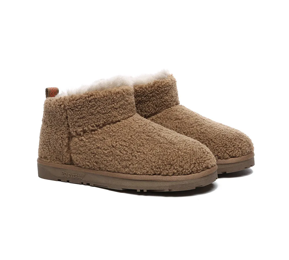 EVERAU® UGG Boots Sheepskin Wool Plush Ankle Ultra Teddycozy