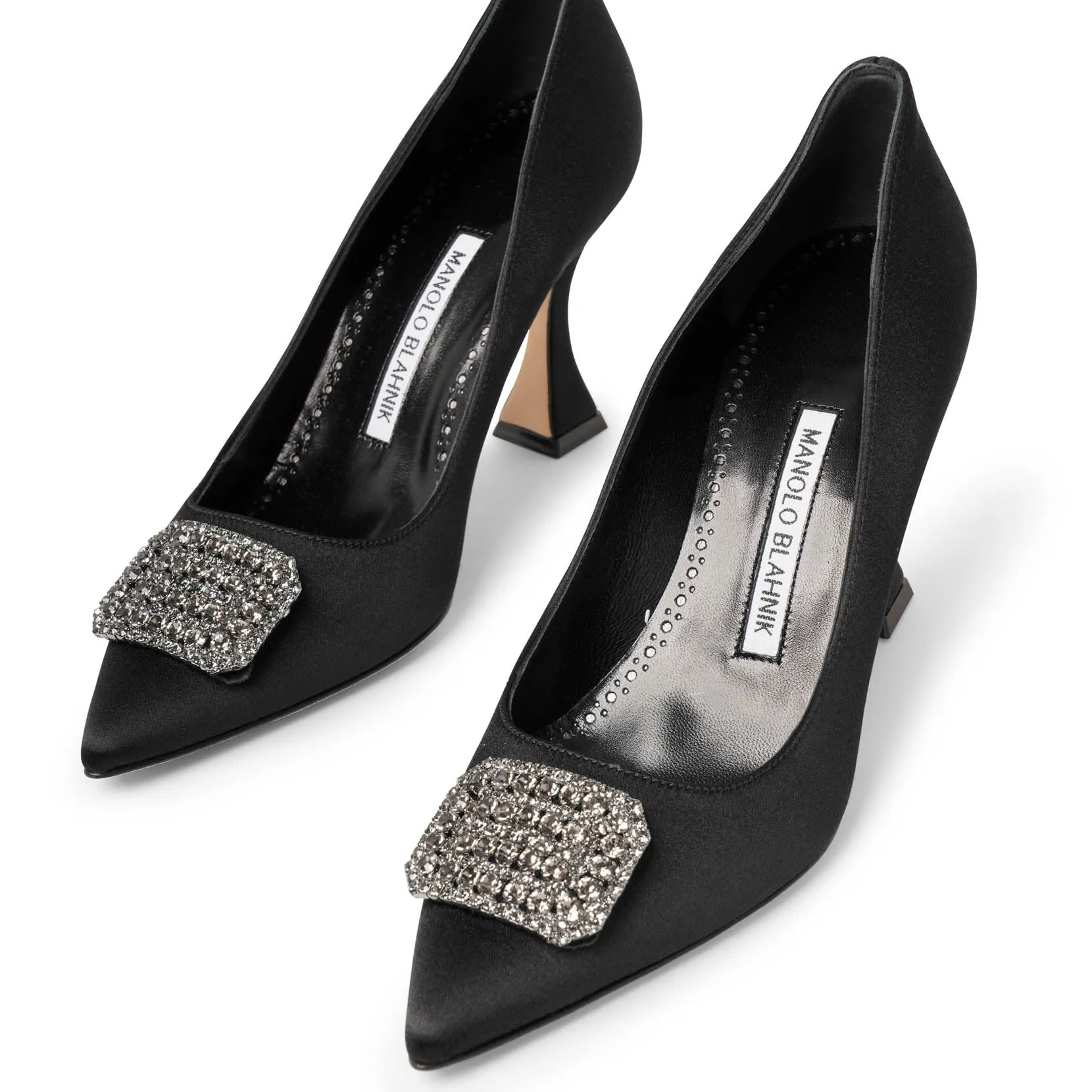 Floritanuhi 90 black crystal pumps