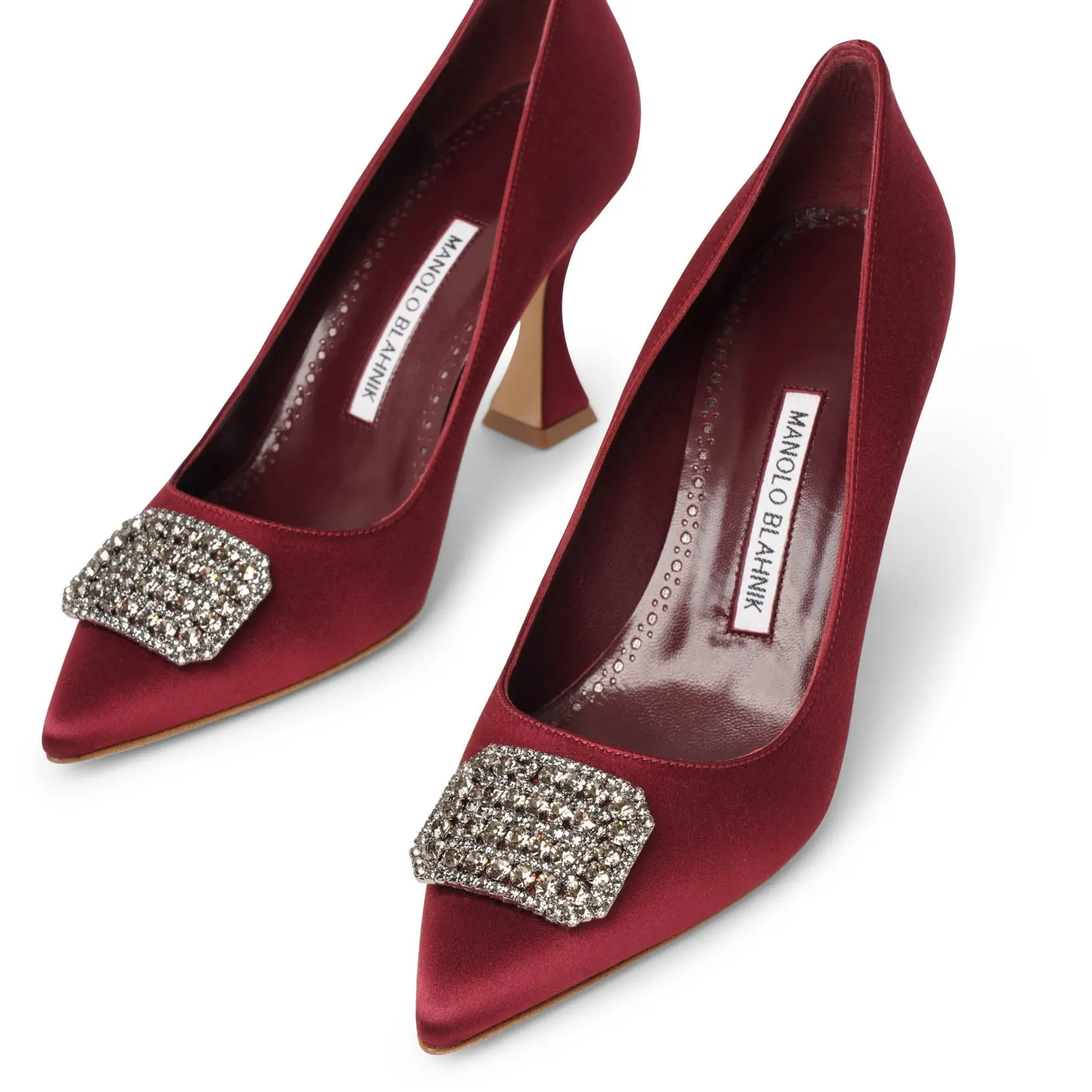 Floritanuhi 90 dark red crystal pumps