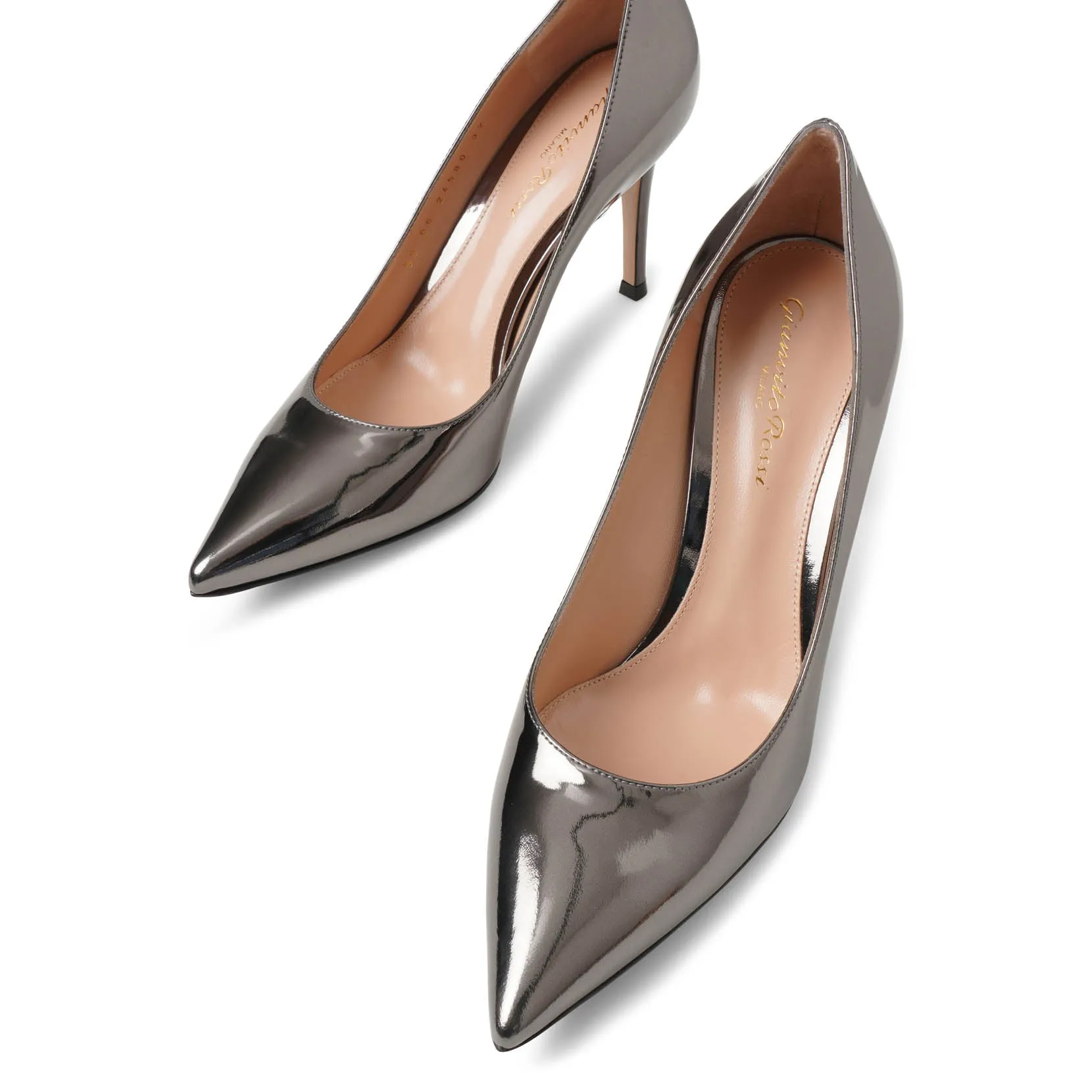 Gianvito 85 grey metallic pumps