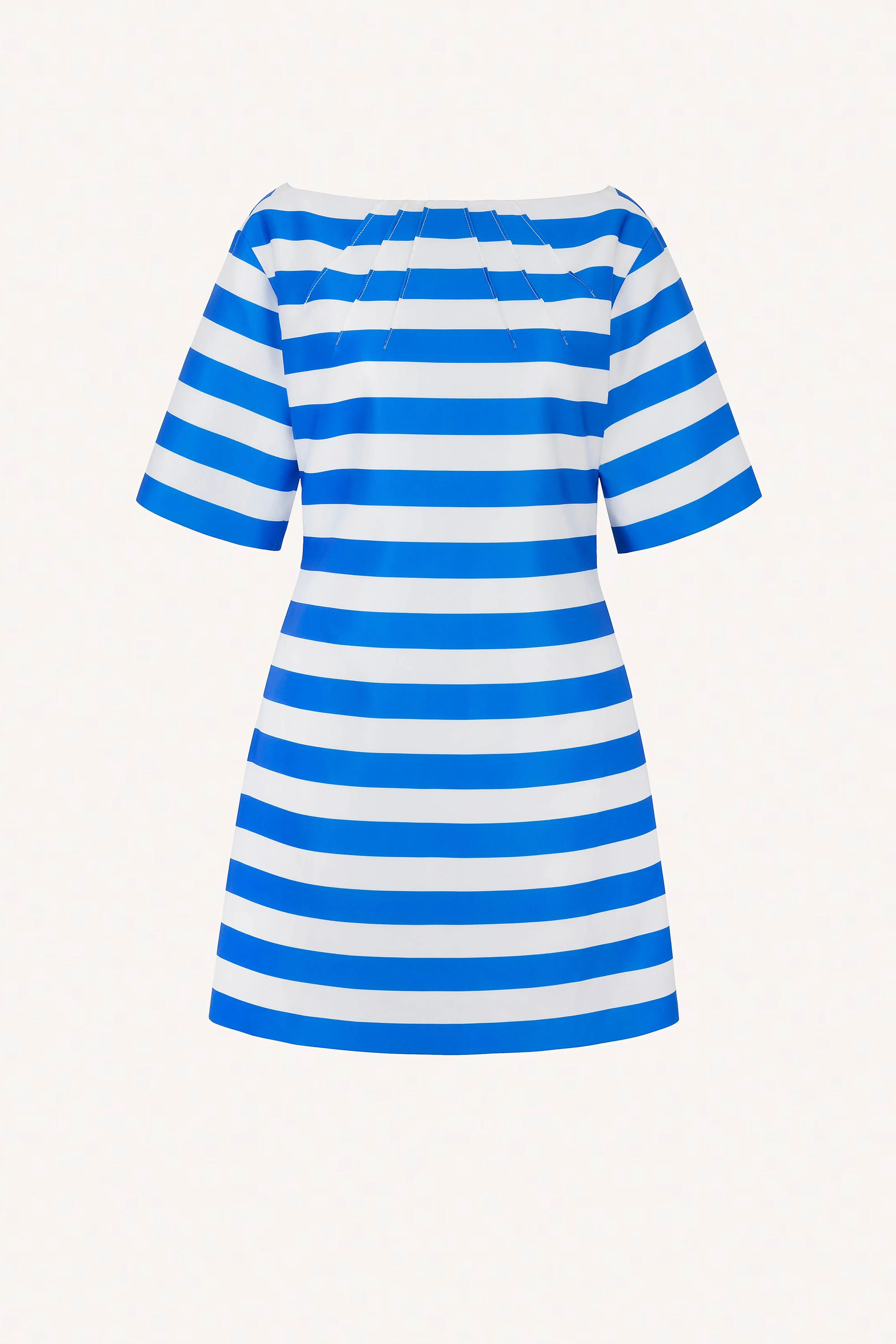 Guinevere Dress In Blue Stripe Twill