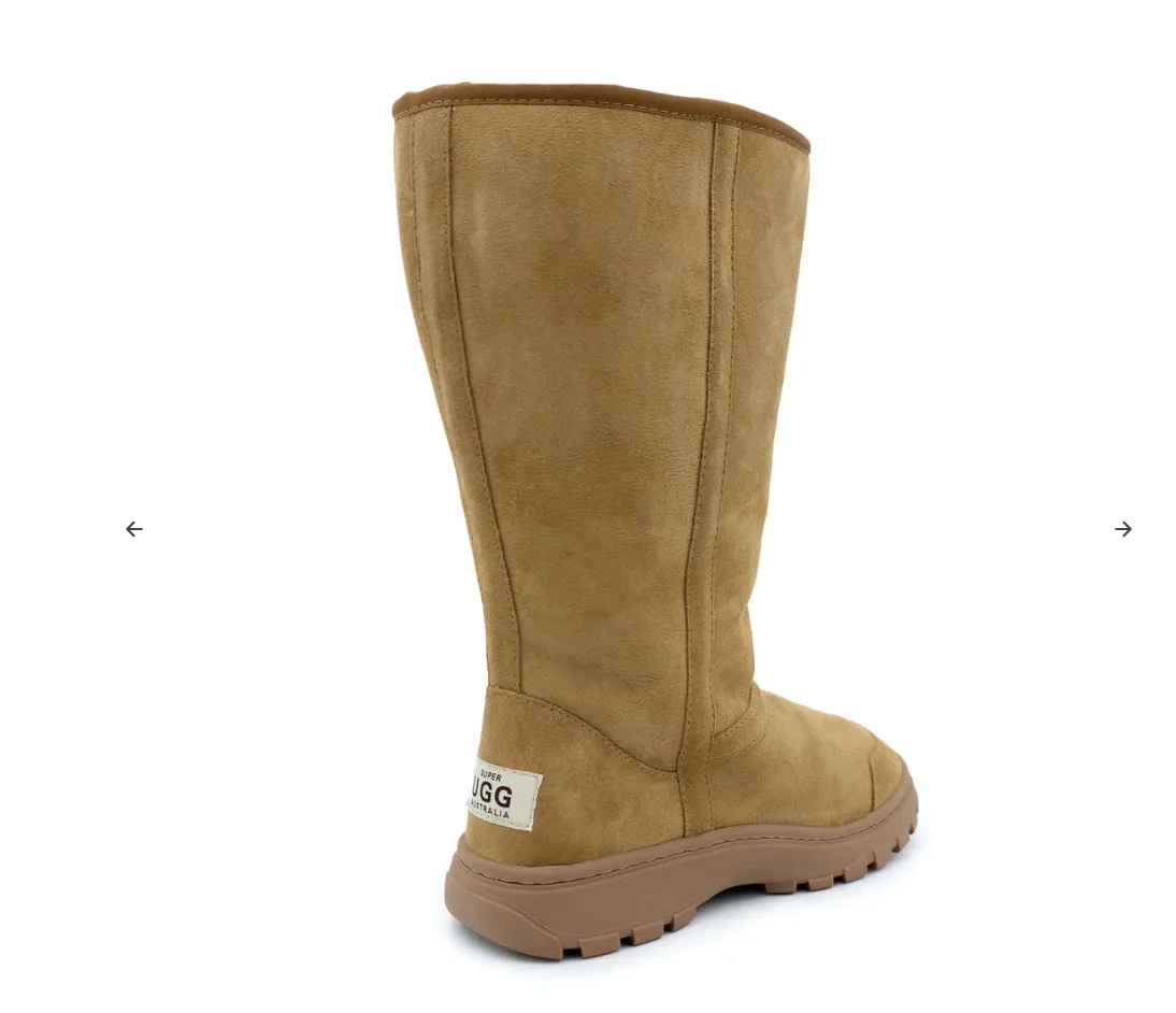 HIKING HIGH BOOT - CLASSIC MEN'S WOMEN'S GENUINE AUSTRALIAN SHEEPSKIN BOOT WITH HEAVY DUTY OUTDOOR SOLE