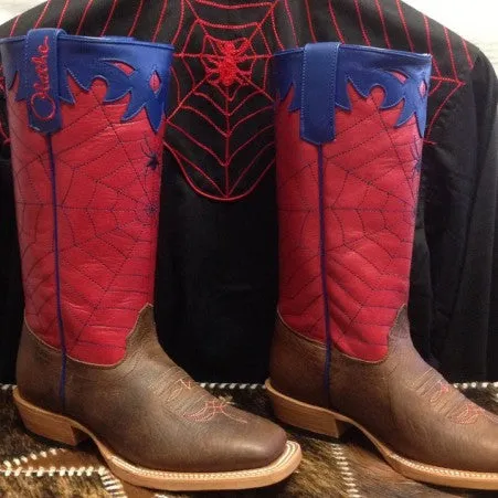Kids cowboy Boots - Olathe Red Spider Square Toe OK42