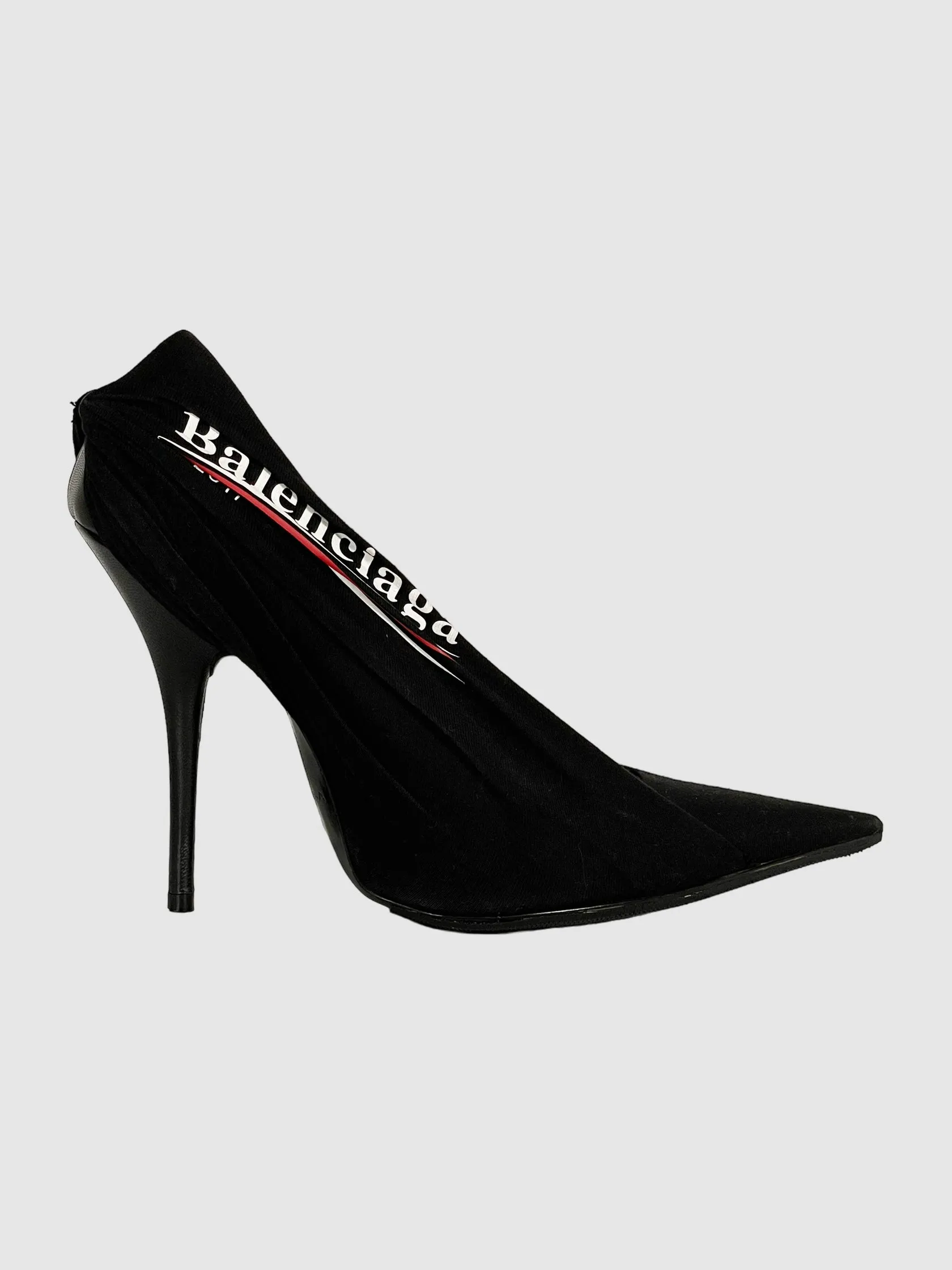 Logo Print Pointed Toe Pumps - Size 38