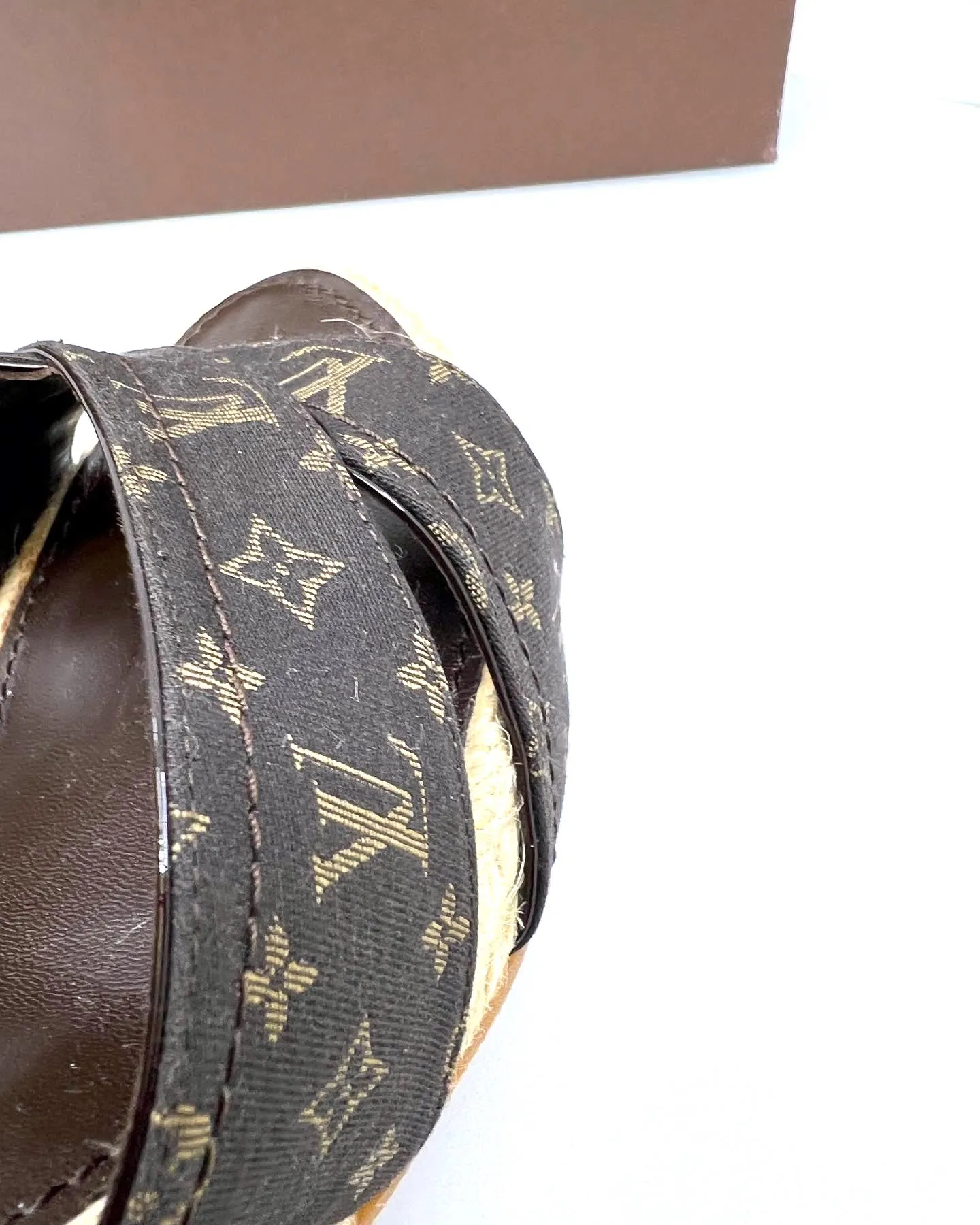 LOUIS VUITTON MONOGRAM IDYLIE MAJORCA ESPADRILLE WEDGE SANDALS