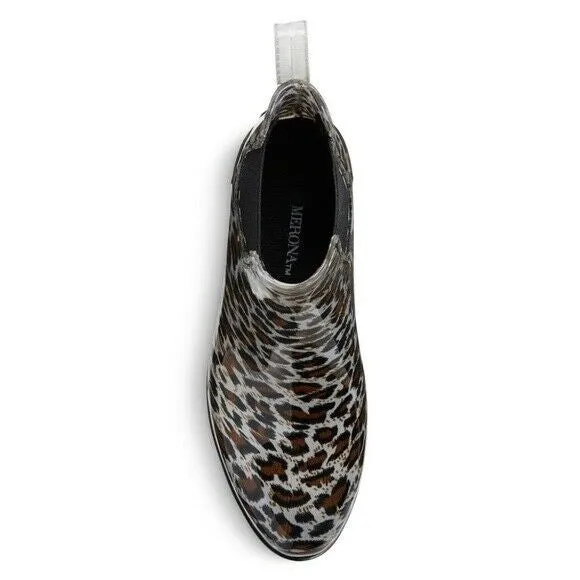 <p><strong>Women's Alex Ankle Rain Boots by Merona - Leopard - Size 7&nbsp;</strong></p>