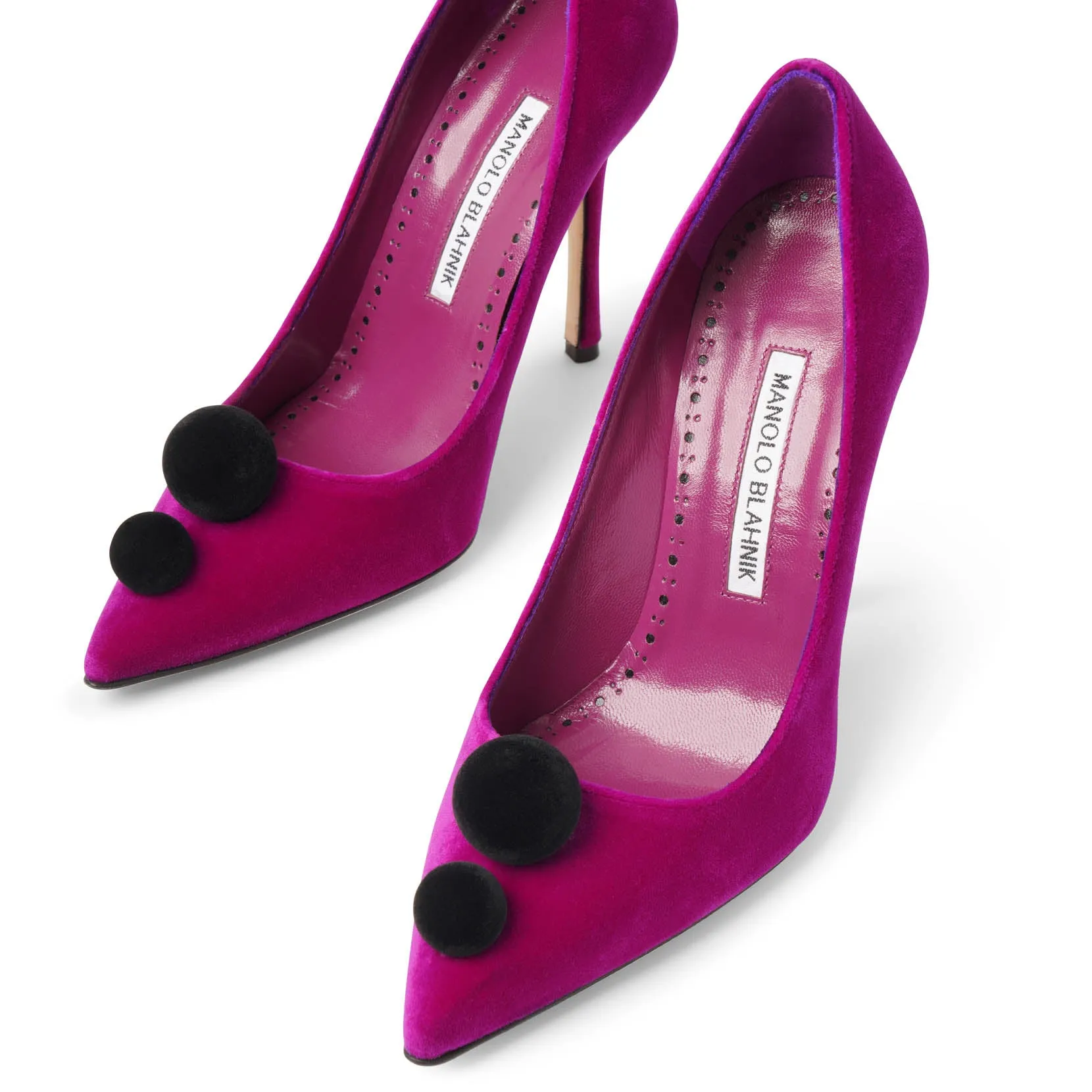 Piera 115 fuchsia velvet pumps
