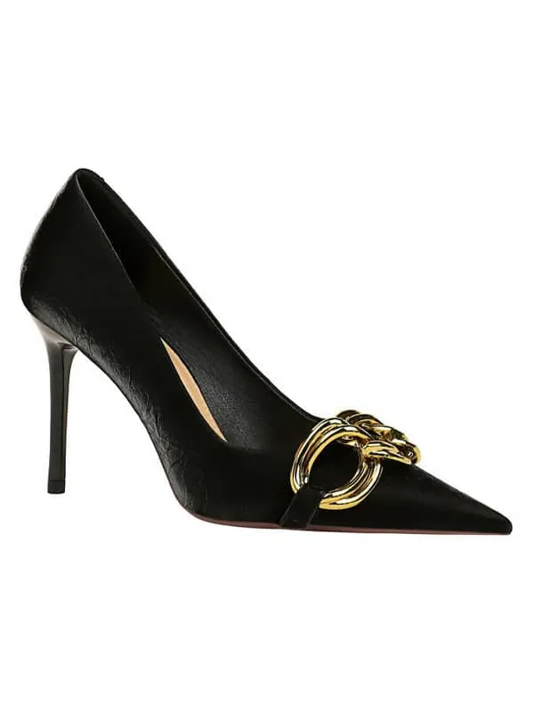 Pointed Toe Metal buckle Pump