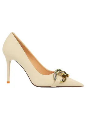 Pointed Toe Metal buckle Pump