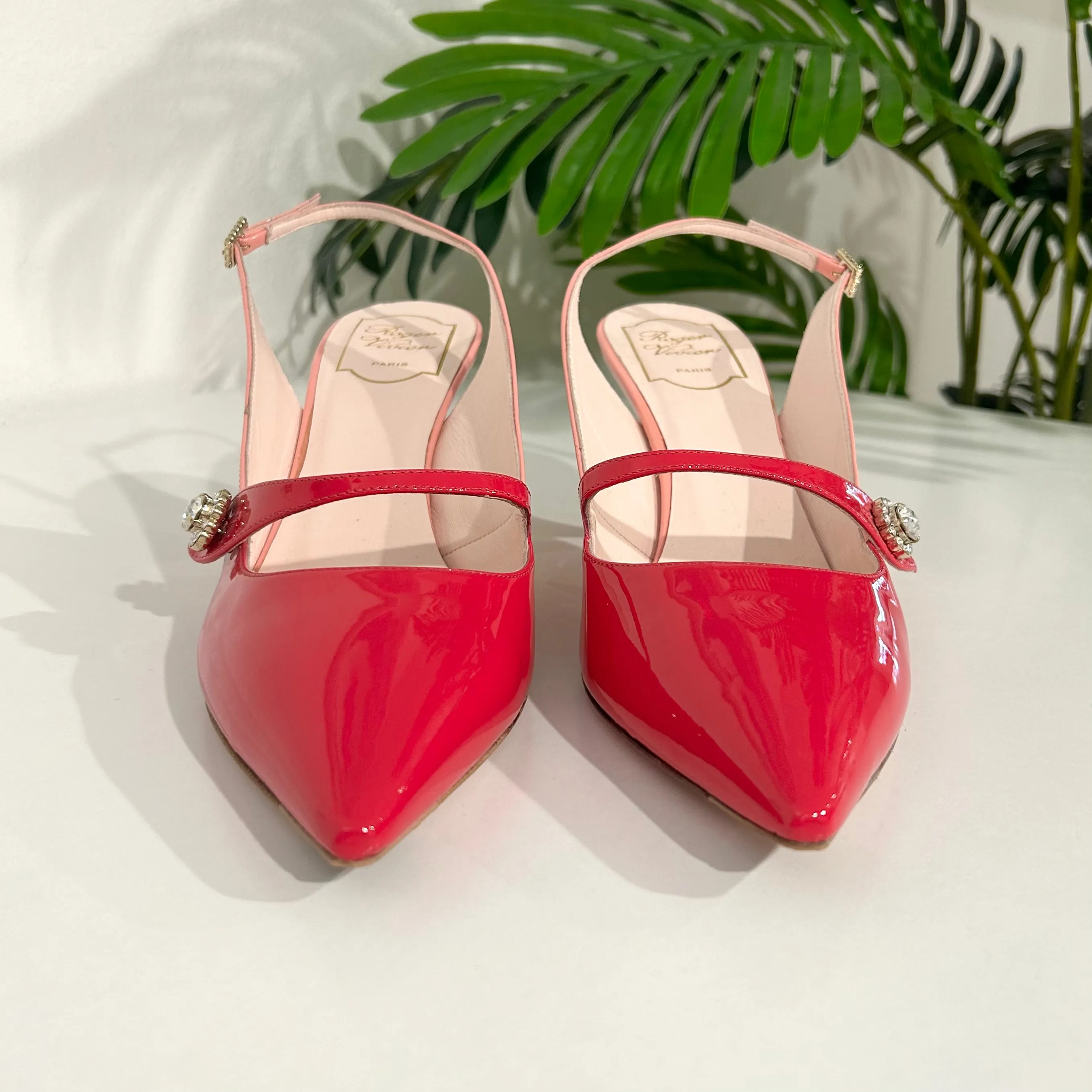 Roger Vivier Pink Patent Slingbacks