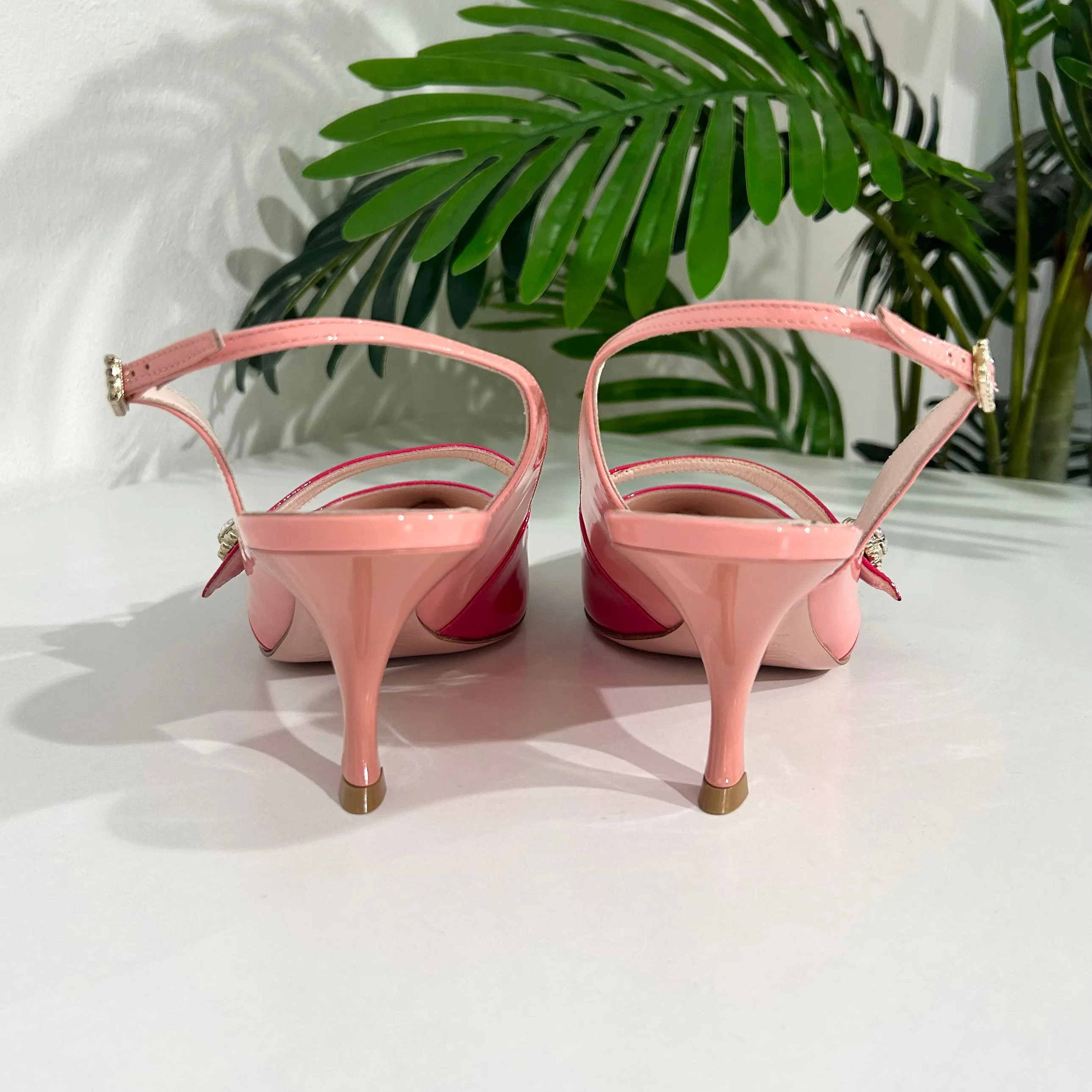 Roger Vivier Pink Patent Slingbacks