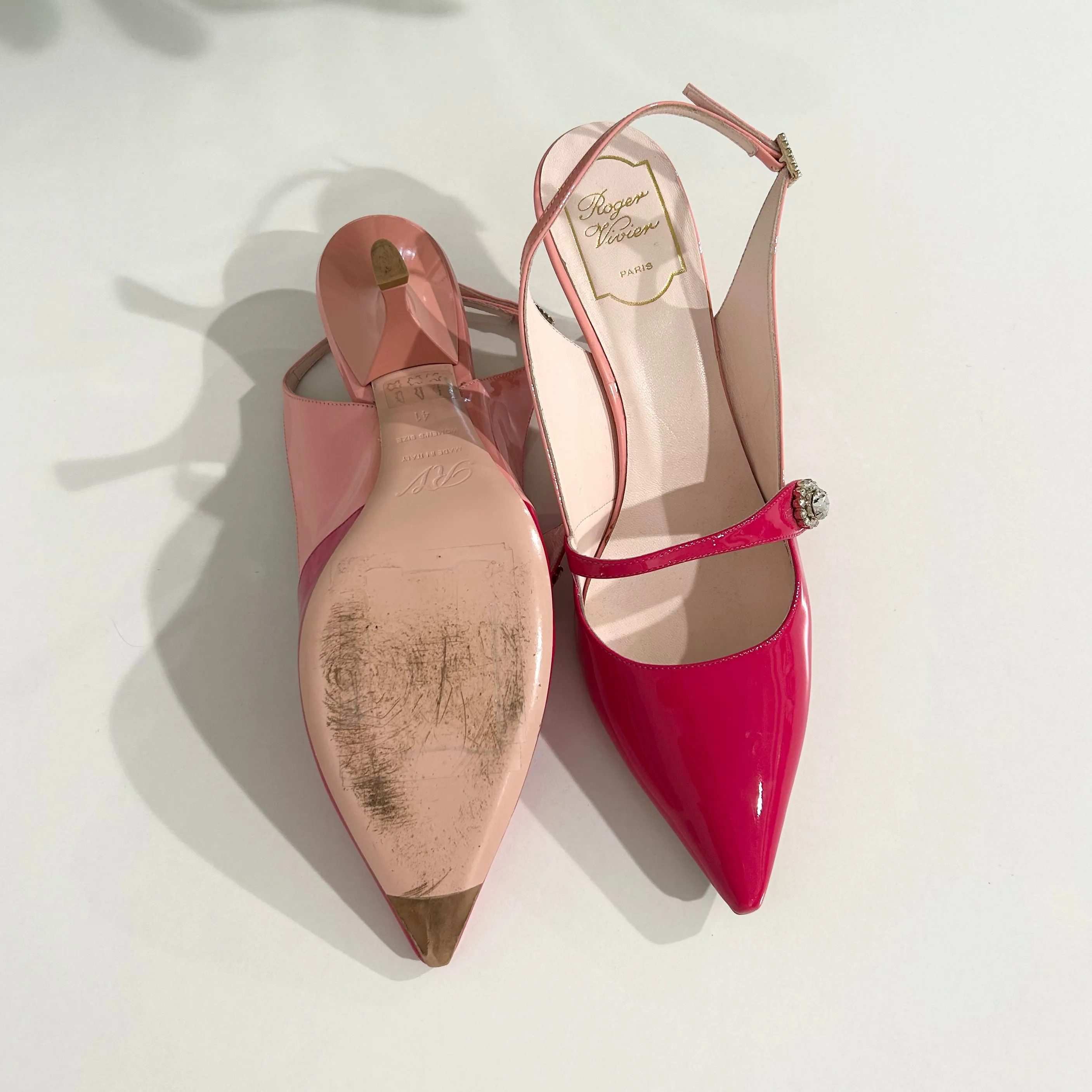 Roger Vivier Pink Patent Slingbacks