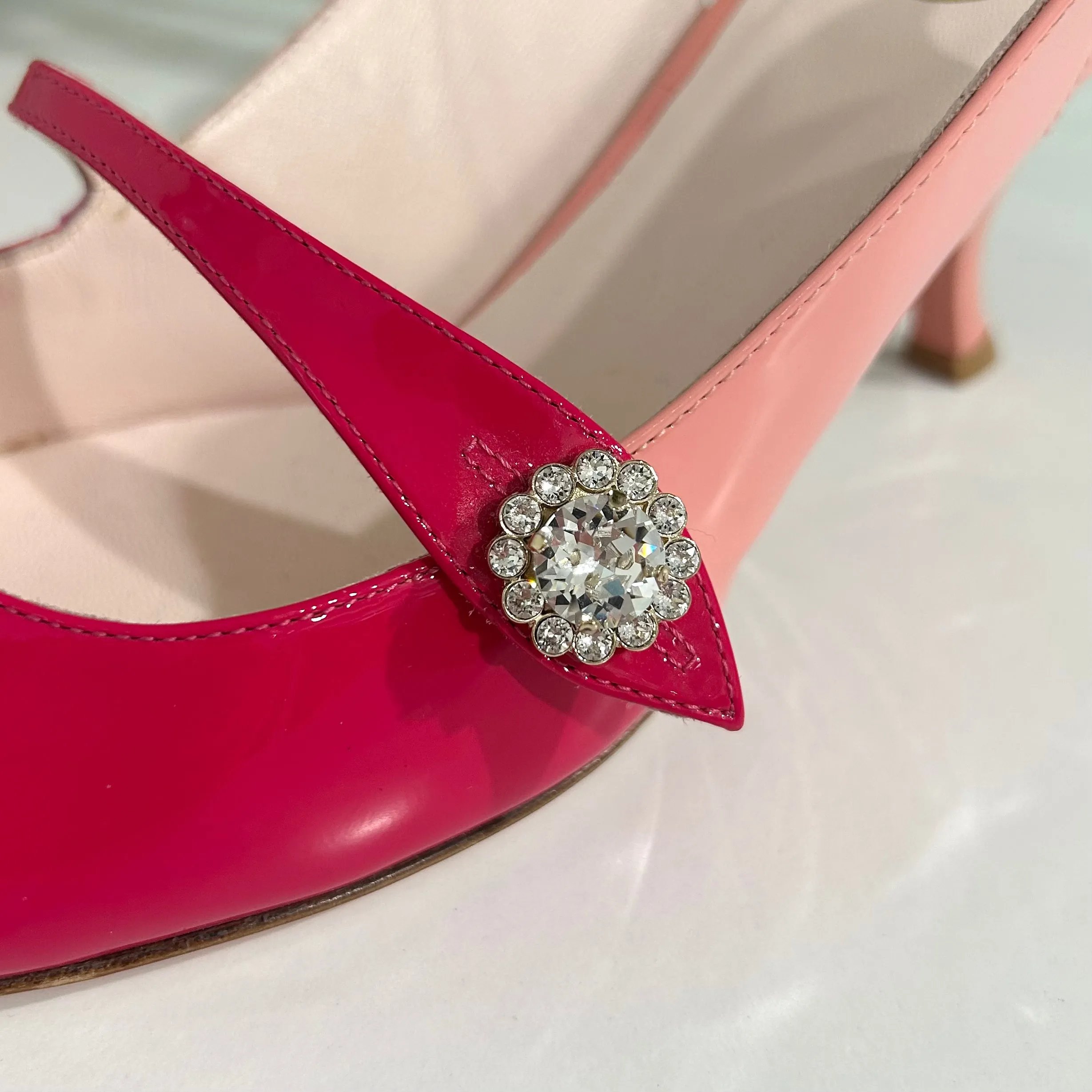 Roger Vivier Pink Patent Slingbacks