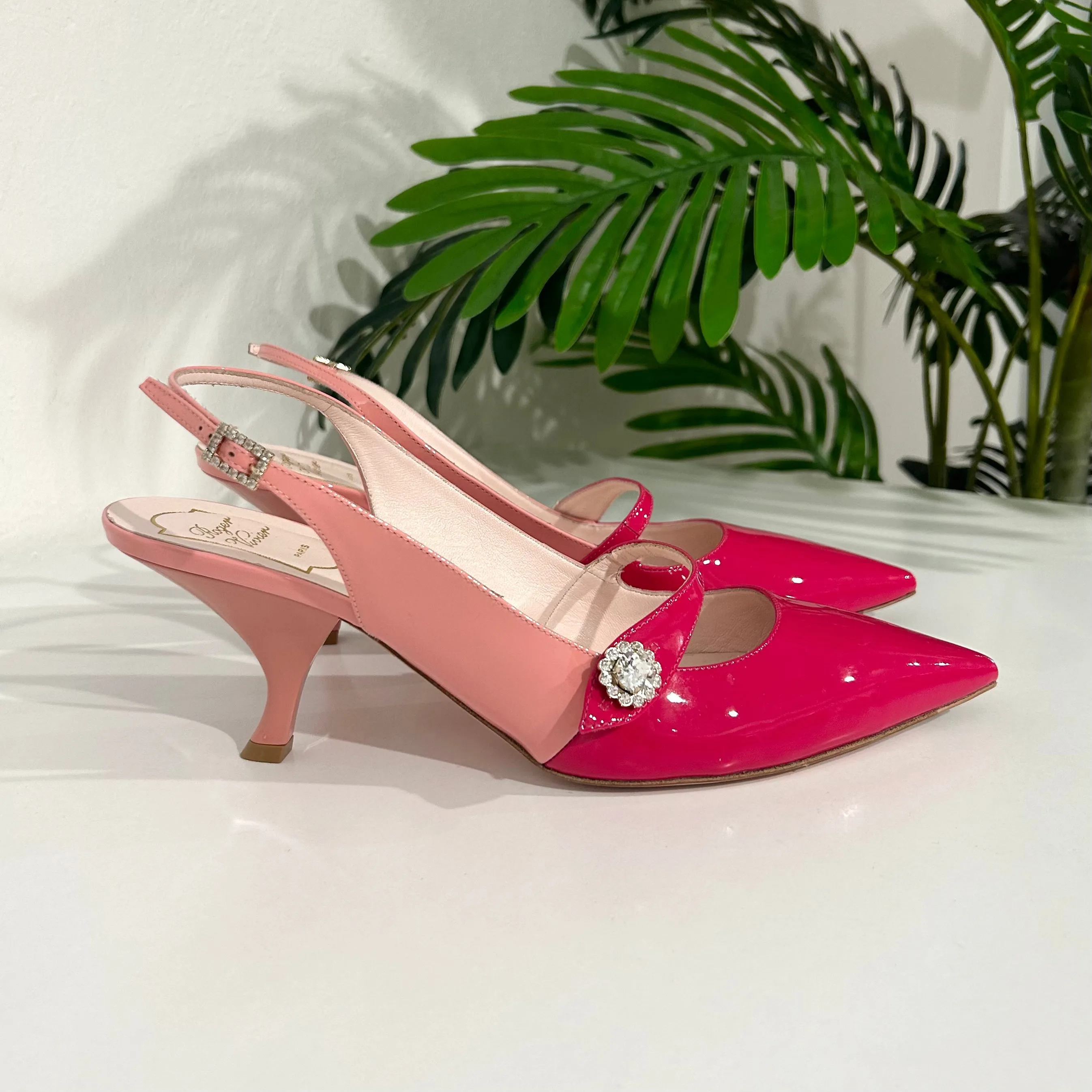 Roger Vivier Pink Patent Slingbacks