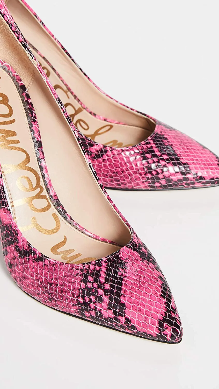 Sam Edelman Hazel Hot Pink Snake Print Pointed Stiletto Dress Shoes Pumps