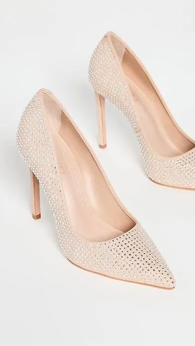 Schutz Lou Crystal Rhinestones Fashion Slip On Pointed Toe High Heel Fashion Pumps