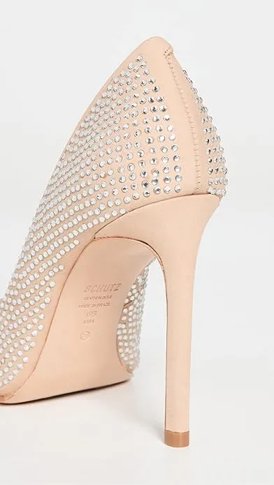 Schutz Lou Crystal Rhinestones Fashion Slip On Pointed Toe High Heel Fashion Pumps