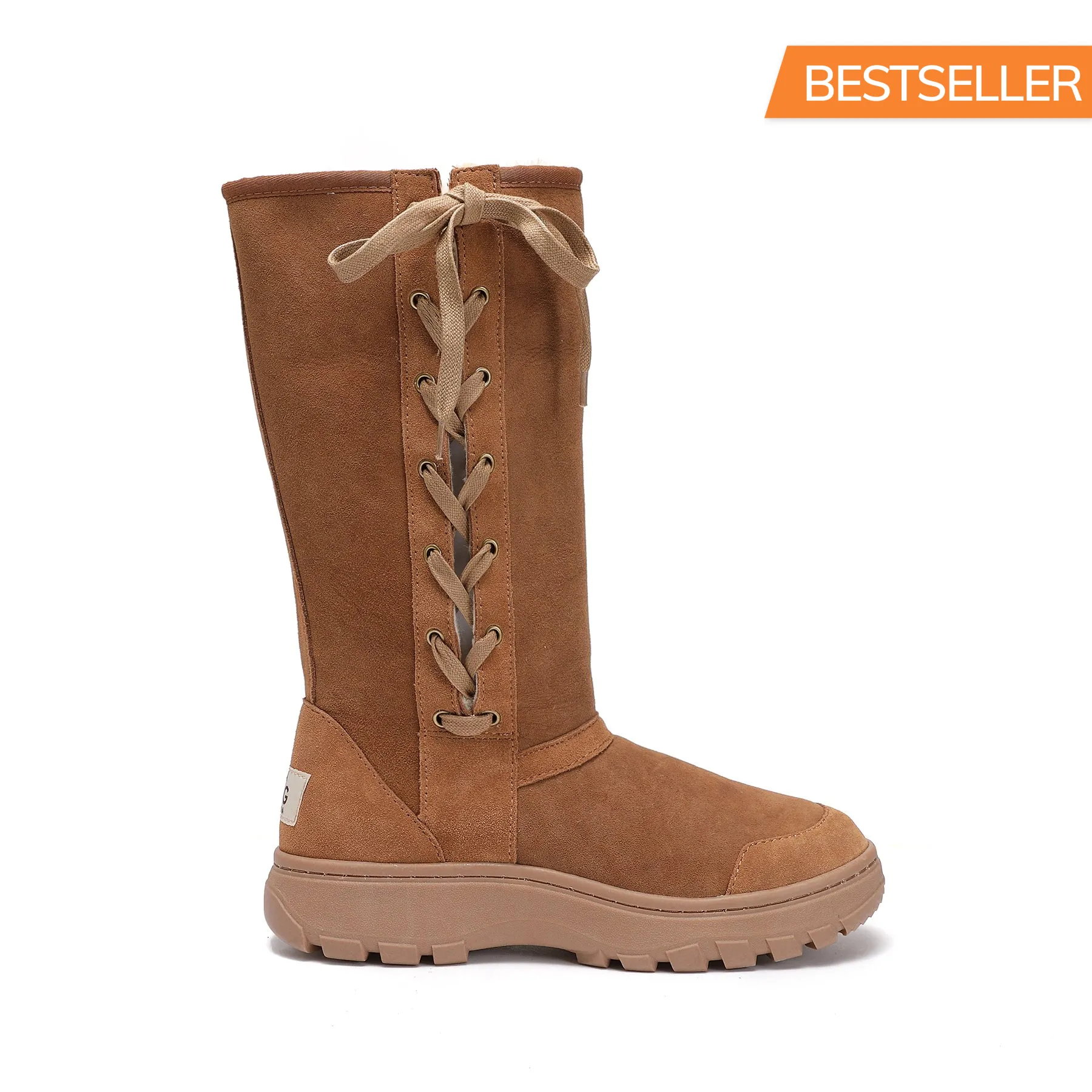 SIDE LACE SHEEPSKIN UGG BOOTS - 100% AUSTRALIAN A GRADE DOUBLE FACE SHEEPSKIN