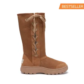 SIDE LACE SHEEPSKIN UGG BOOTS - 100% AUSTRALIAN A GRADE DOUBLE FACE SHEEPSKIN