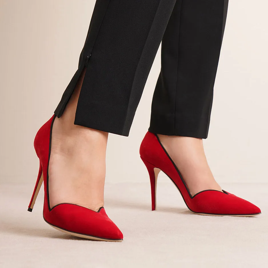 Sinbelahi 105 red velvet pumps