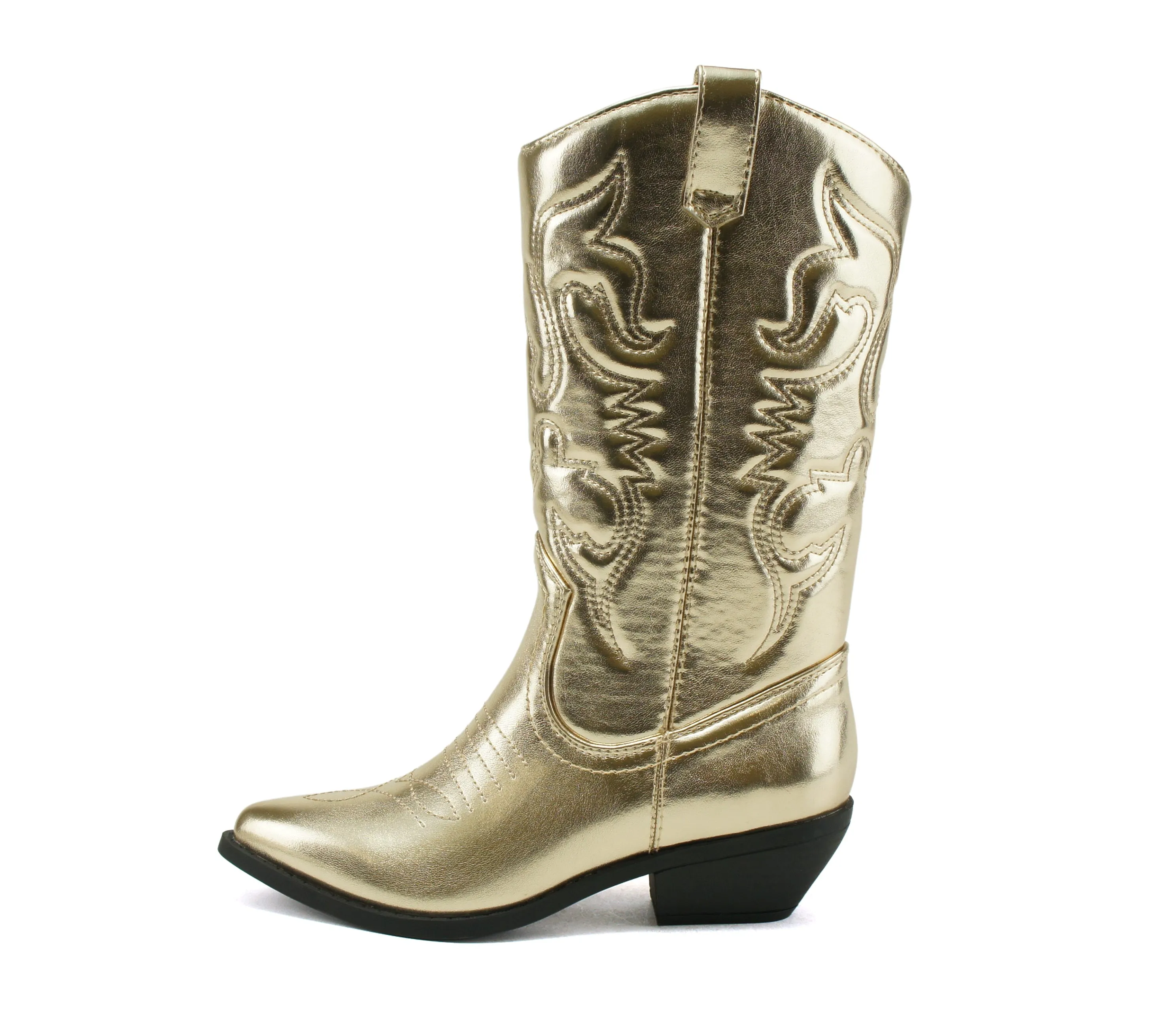 Soda Reno Western Cowboy Pointed Toe Knee High Pull On Tabs Boots