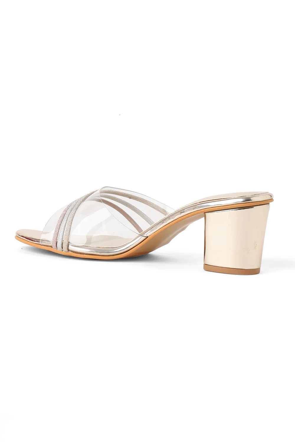 SOLES Crystalline Transparent Strap Heels