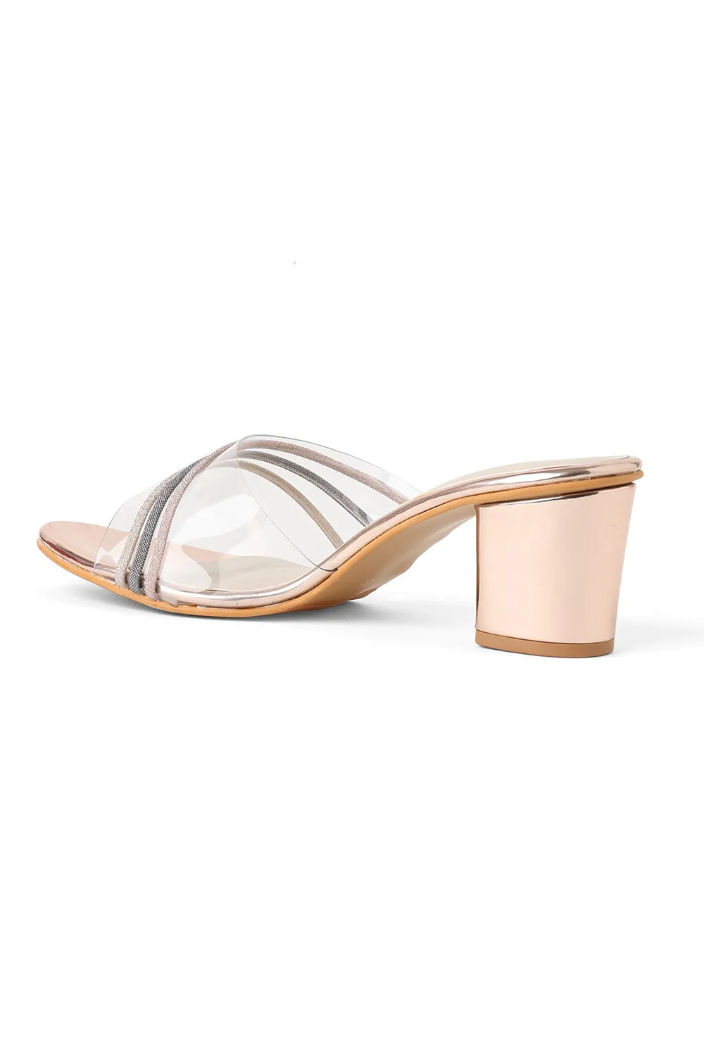 SOLES Crystalline Transparent Strap Heels