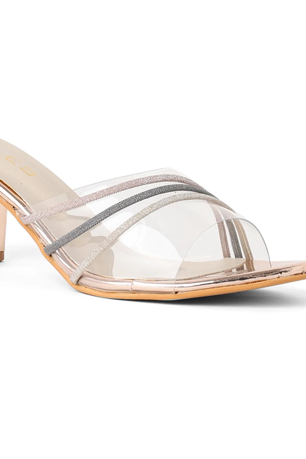 SOLES Crystalline Transparent Strap Heels
