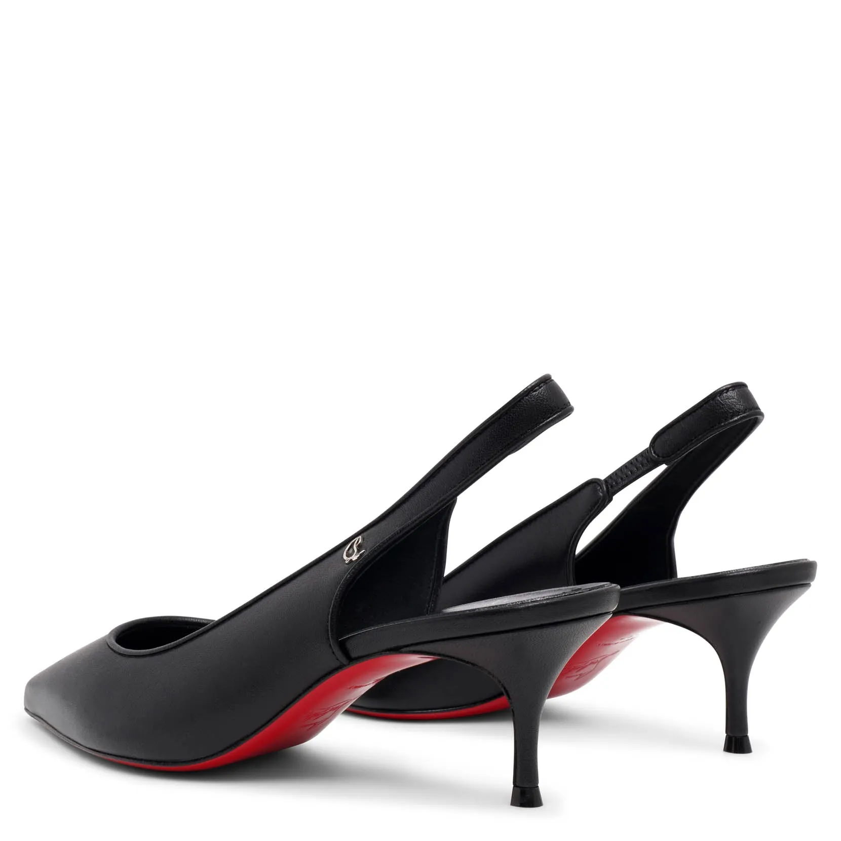 Sporty Kate 55 black leather slingbacks