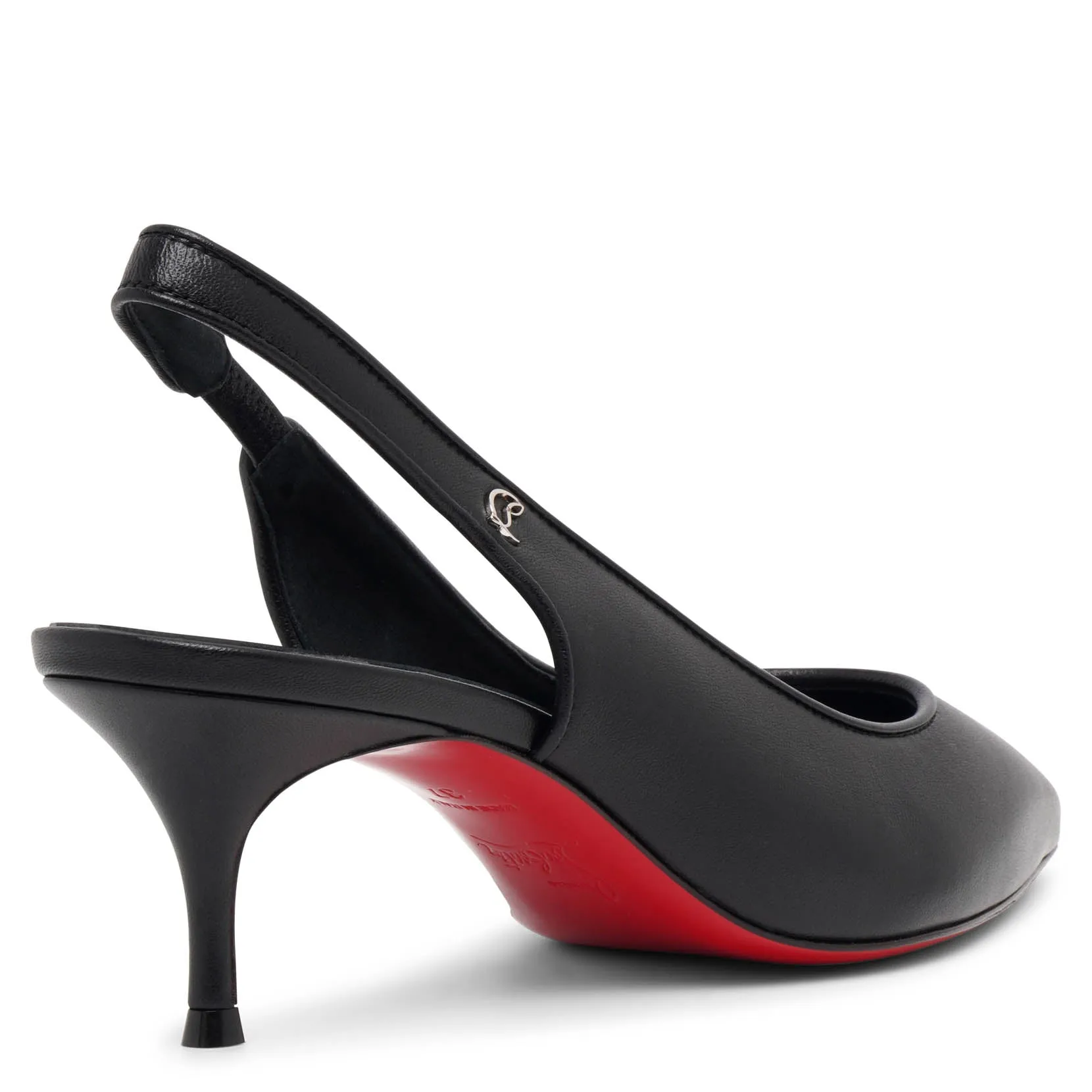 Sporty Kate 55 black leather slingbacks