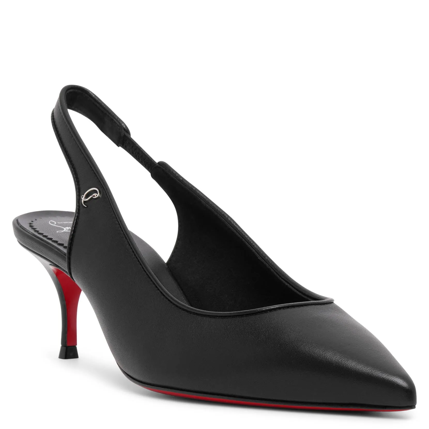 Sporty Kate 55 black leather slingbacks
