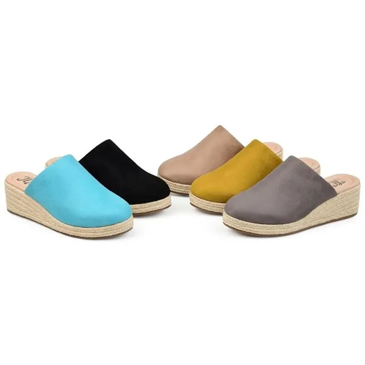 Suede Leather Espadrille Platform Women's Slippers Sandals