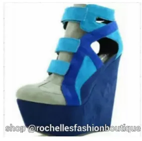 Teal Suede Wedge